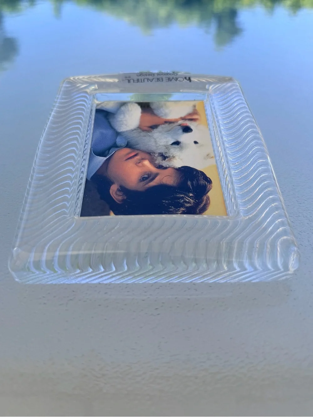 Home Beautiful Crystal Florence Front-Loading Picture Frame ~ 4”x5”
